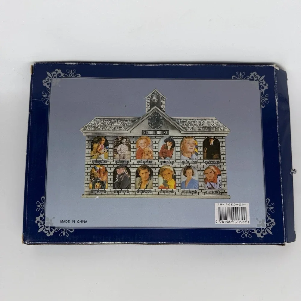 Vintage School House 1st-12th Grade Photo Frame Display Wall Hanging W/Box